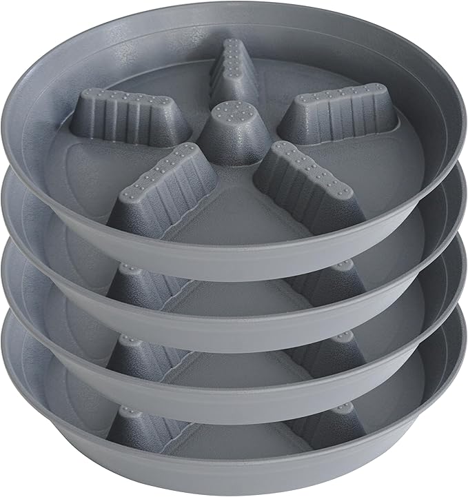 4 Pack Plant Saucer 12 inch, 8 10 14 17 inch, Plant Stand Plastic Plant Saucers by Unknown
