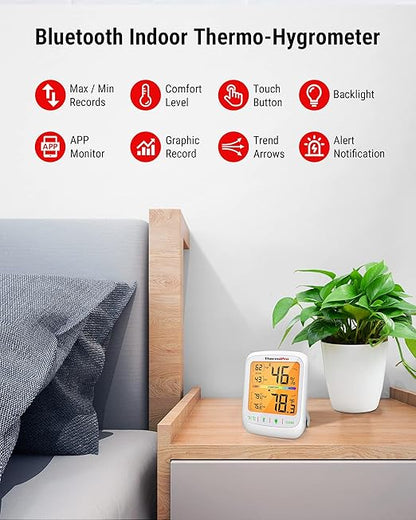 ThermoPro Bluetooth Hygrometer Thermometer, 260FT Wireless Remote Temp and - Image 2