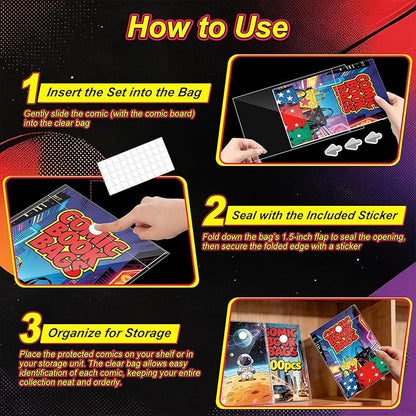 100 Pack Current Comic Book Bags and Boards, Thick Acid-Free Comic Books - Image 5
