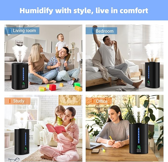 6L Humidifiers for Bedroom Large Room Home, Cool and Warm Humidifier for Baby - Image 7