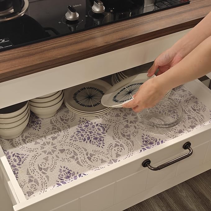 Tatyanna Shelf Liner for Kitchen Cabinets Non Adhesive Boho Drawer Liners - Image 9