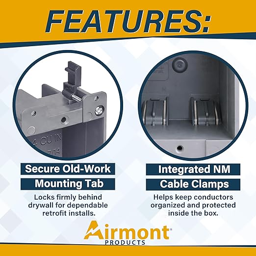 Airmont Products 14 in. Old Work Electrical Box, 1-Gang 14 Cu in Non-Metallic - Image 6