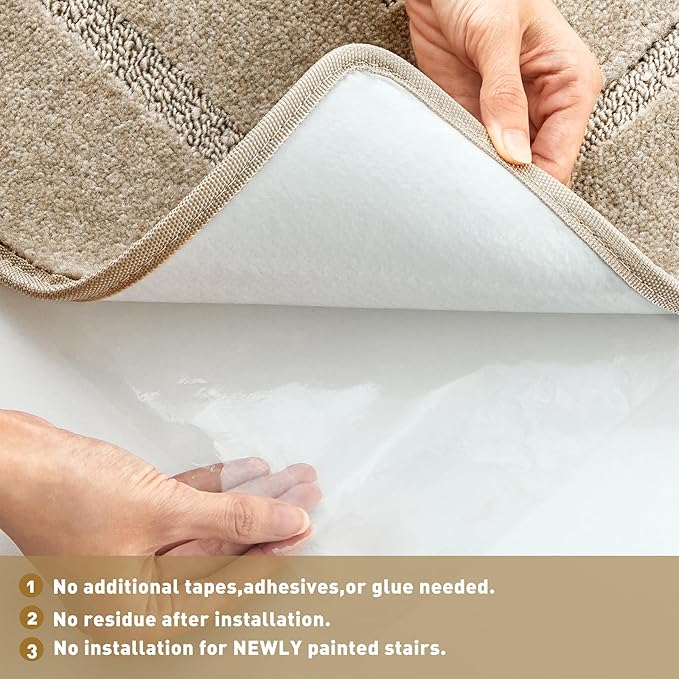 PURE ERA Carpet Stair Tread Landing Mat Tape Free Self Adhesive Non Slip Skid - Image 4