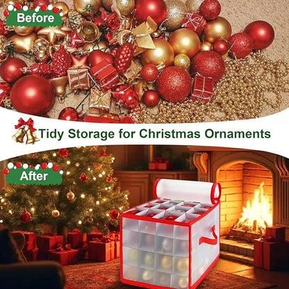 Christmas Ornament Storage Box, 64 Christmas Decoration Storage Box - Image 6