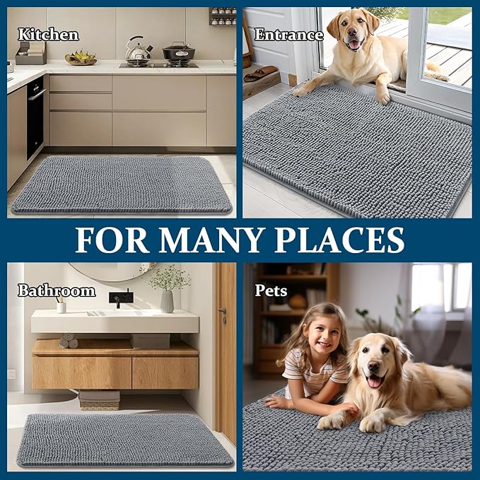 OLANLY Dog Door Mat for Muddy Paws 34x21, Absorbs Moisture and Dirt, Absorbent - Image 8