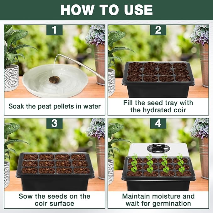 ZeeDix 10 Set Seed Starter Tray Kits, 10 Pack Seed Trays - Image 5