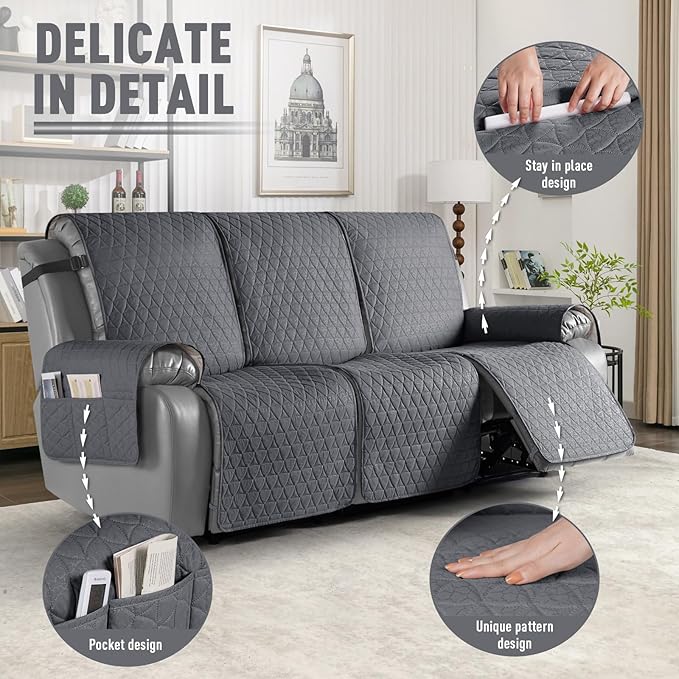 TAOCOCO 100% Waterproof Recliner Cover, Non-Slip Washable Reclining Couch Cover - Image 6