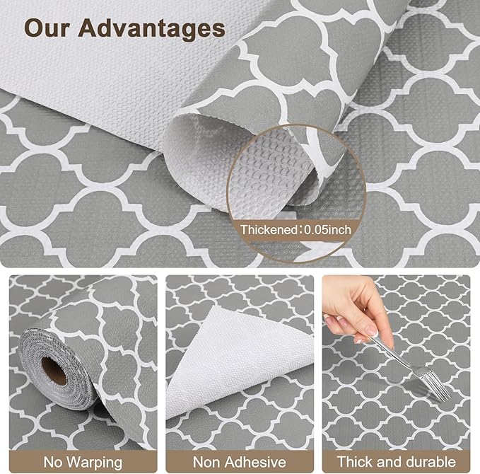 OcePor Non-Adhesive Drawer and Shelf Liner 24IN x 20FT，Non Slip Cabinet and - Image 4