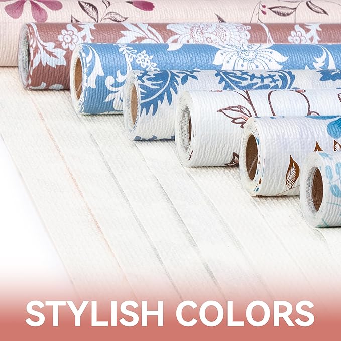 RAY STAR Shelf Liner, Non Adhesive Pink Floral Kitchen Cabinet Liner - Image 9