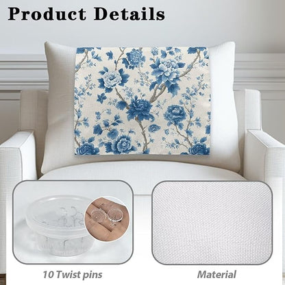 Blue Peony Fashion Headrest Cover - Image 3