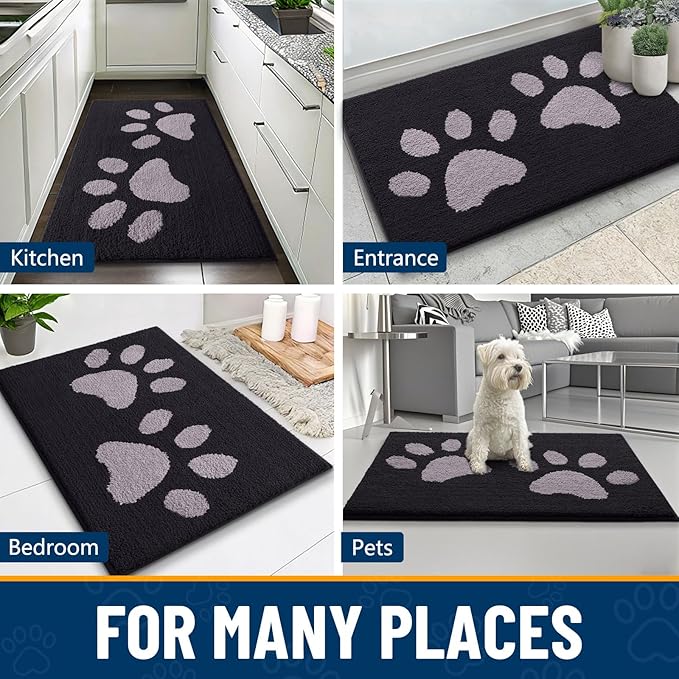 Smiry Dog Door Mat for Muddy Paws, Absorbs Moisture and Dirt, Low-Profile - Image 9