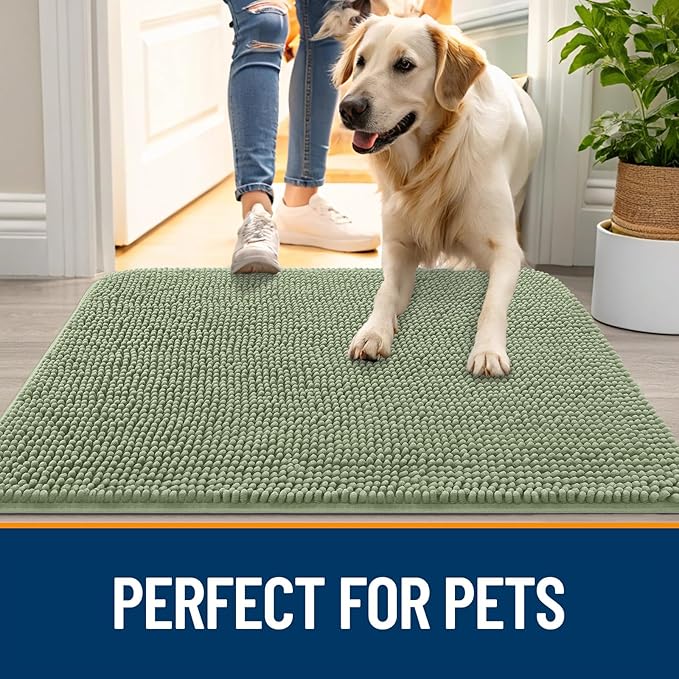 OLANLY Dog Door Mat for Muddy Paws 59x35, Absorbs Moisture and Dirt, Absorbent - Image 6