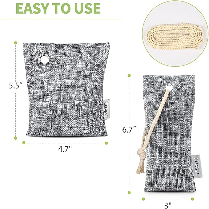 CLEVAST 16 Pack Activated Bamboo Charcoal Air Purifying Bags, Natural Fresh - Image 9