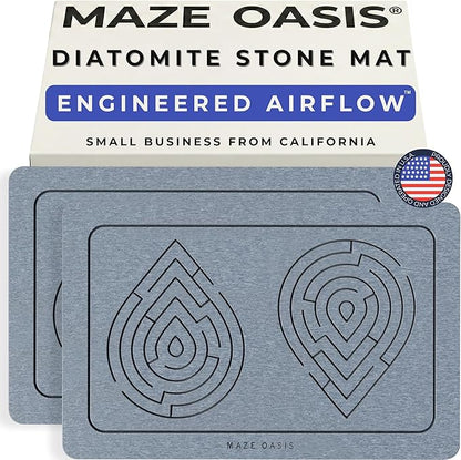 Stone Bath Mat Set – Diatomaceous Earth Mats by MAZEOASIS