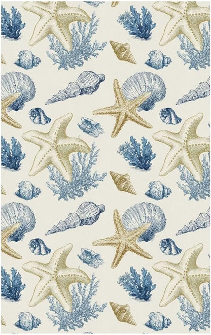 Beach Starfish Seashell Cover for Recliner Non-Slip Peach Flower Furniture - Image 6