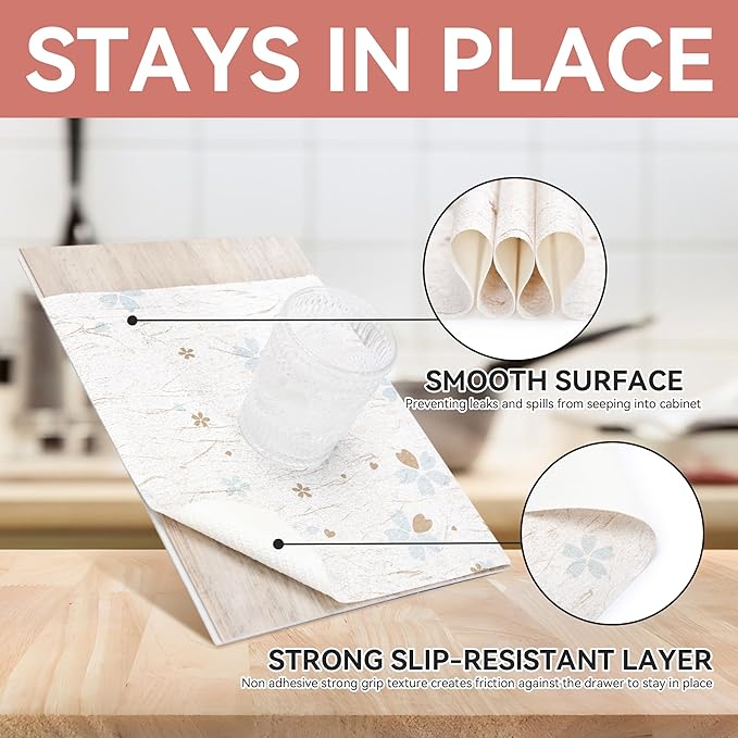 Ray Star Shelf Liner, 20in x 10FT Non Adhesive Floral Cabinet Liner - Image 3