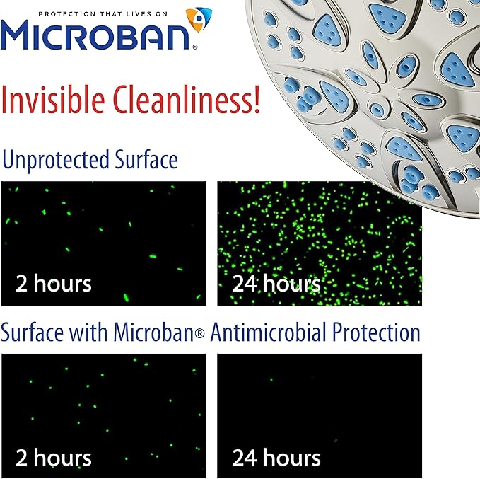 AquaDance Antimicrobial – Anti-Clog High-Pressure 6-Setting Head - Image 7