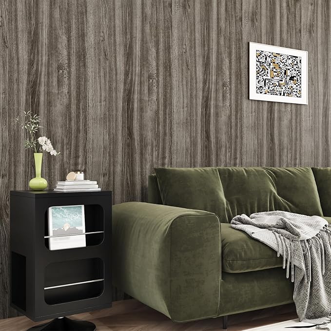 WESTICK Grayish Brown Wood Contact Paper Peel and Stick Wallpaper Wood Vinyl - Image 6