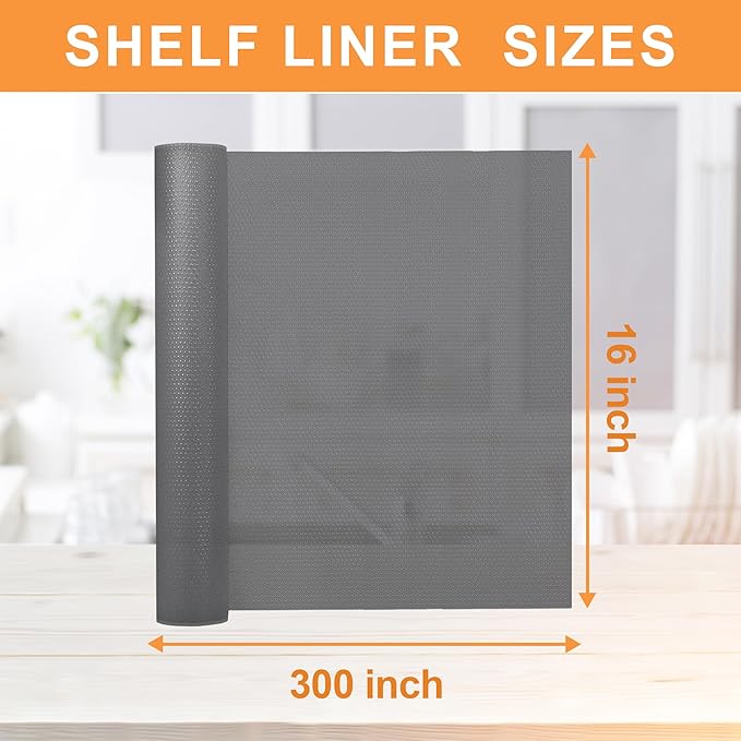 FLPMIX Shelf Liners for Kitchen Cabinets: 16" x 25' Clear Waterproof Drawer Mat - Image 9