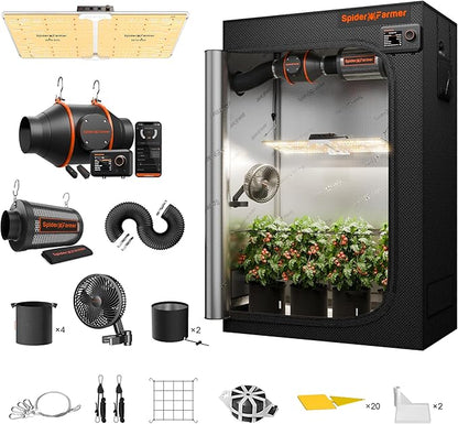 Spider Farmer Grow Tent Complete System 4x2 SF-2000 LED Grow Light by SpiderFarmer