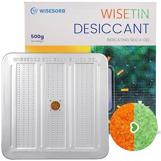 1 Pack 500 Gram Desiccant Canister, Indicating & Rechargeable Gun Safe by Wisesorb