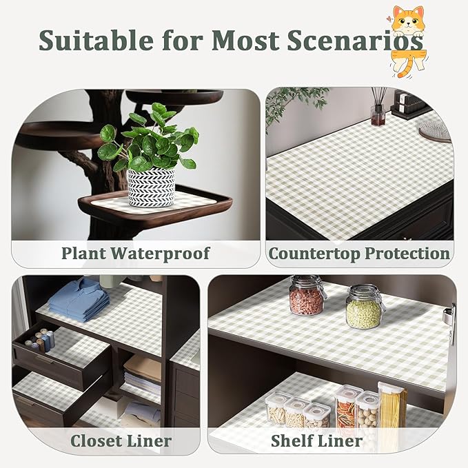 Shelf Liner for Kitchen Cabinets 12" x 240" Non-Adhesive Non-Slip Drawer Liners - Image 8