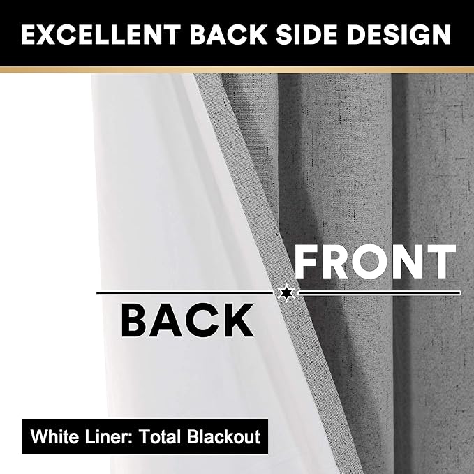 PrinceDeco Light Grey Blackout Curtains 54 Inches Long, Short Blackout Curtains - Image 5