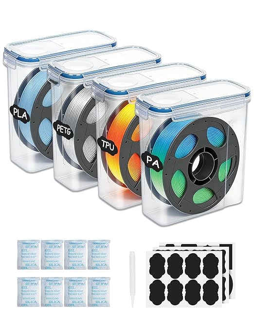 Filament Storage Box 4 Pack for 3D Printer Filament Storage Container Portable by Unknown