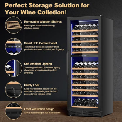 24 Inch Dual Zone Wine Cooler Refrigerator, Large Capacity - Image 4