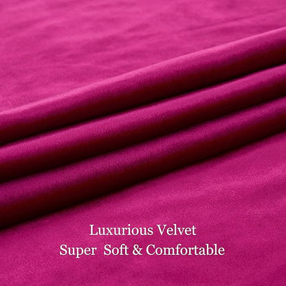 BULBUL Living Room Velvet Window Curtains 72 inch Length- 2 Panels Hot Pink - Image 7
