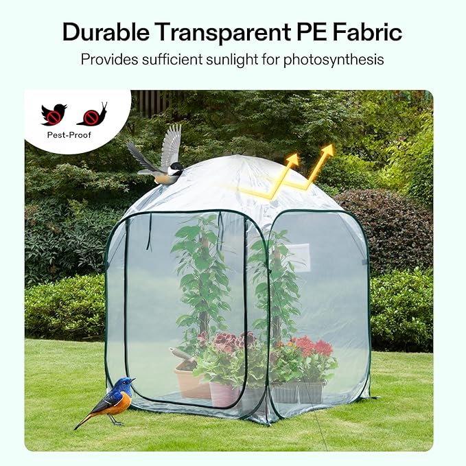VIVOSUN 49x49x63-Inch Portable Walk-in Greenhouse, - Image 3