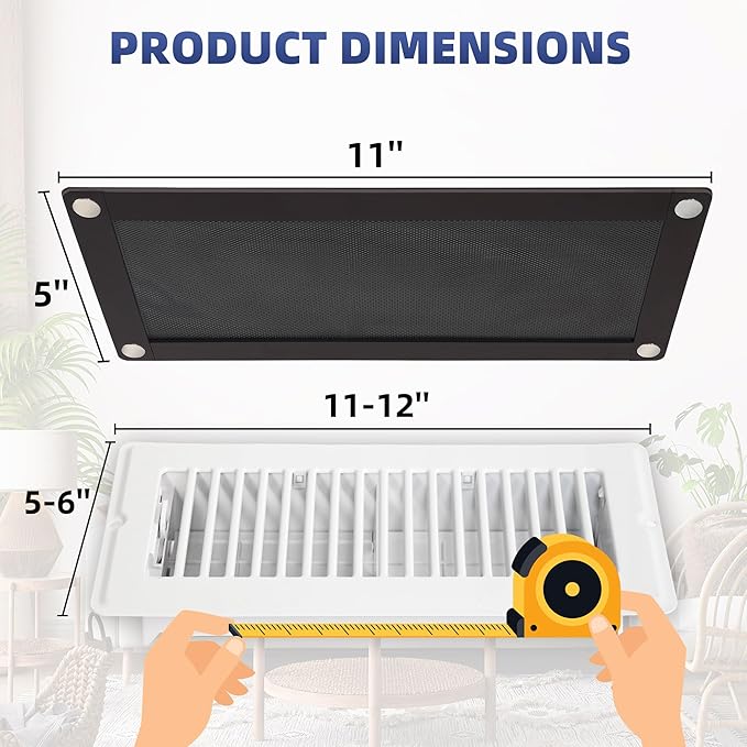 Magnetic Vent Mesh- 4 Pack, 5 x 11 inch Strong Magnetic Vent Covers - Image 2
