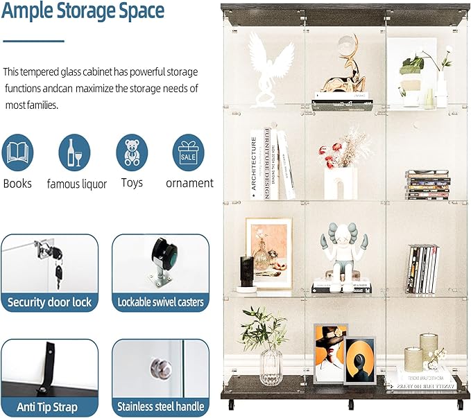 Yoluckea 4 Tiers Glass Display Cabinet Extra Large - Image 4