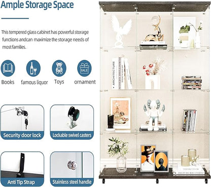 Yoluckea 4-Tier Glass Display Cabinet Extra Large - Image 4