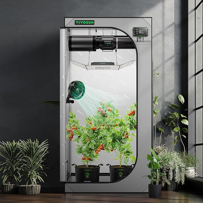 VIVOSUN G336 36"x36"x72" Grow Tent, 3x3 FT Advanced Gray Mylar Tent - Image 8
