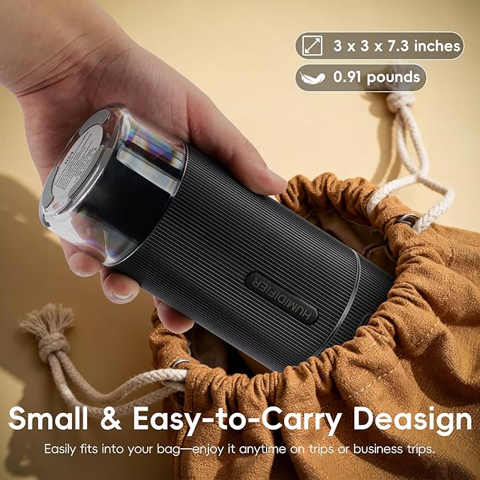 Portable Small Humidifiers for Travel, Mini Air Ultrasonic Humidifier - Image 7