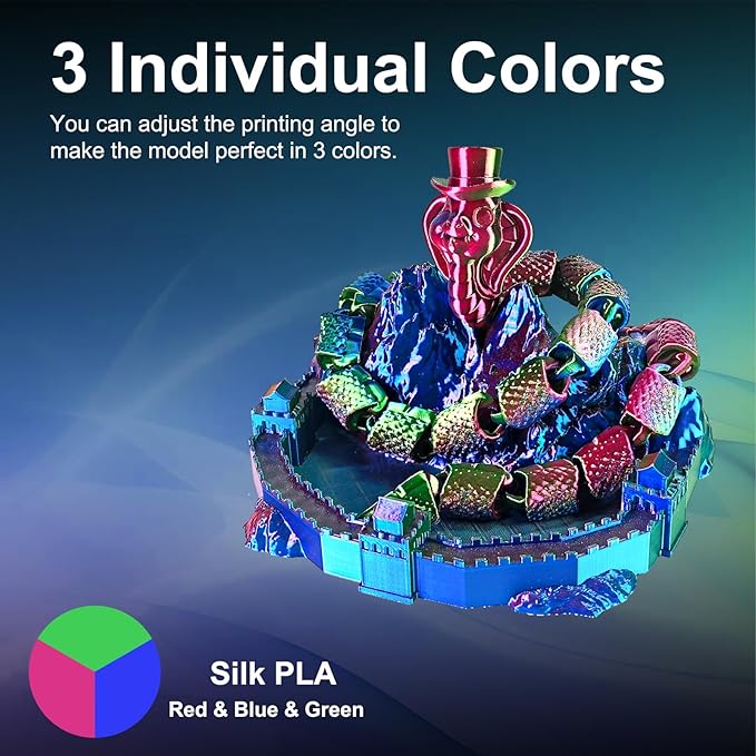 ERYONE Silk Tri Color PLA Filament 3D Printer 1.75mm +/- 0.03mm - Image 2