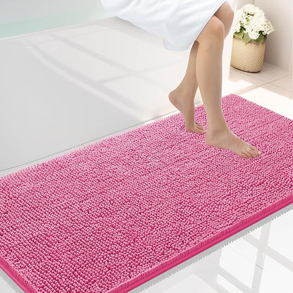 Smiry Luxury Chenille Bathroom Rugs 44x24, Extra Soft and Absorbent Shaggy Bath by Smiry