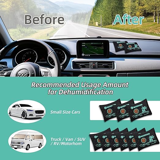 100g x 5pcs Rechargeable Desiccant Packs, Reusable Car Dehumidifier Bags Color - Image 5