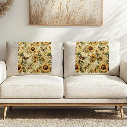 Fashion Headrest Cover for Recliner Sunflower Butterfly Portable Washable Dust - Image 2