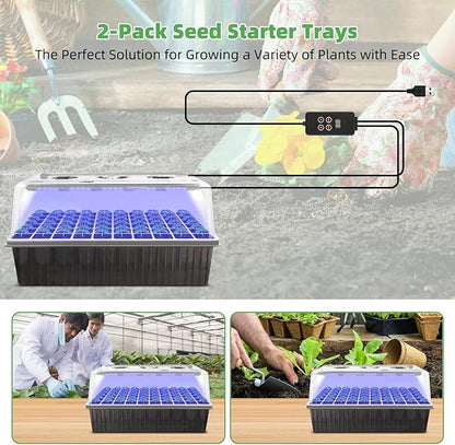 Indoor Seed Starting Kit with 60-Cell Self-Watering Tray, LED Grow Light - Image 7