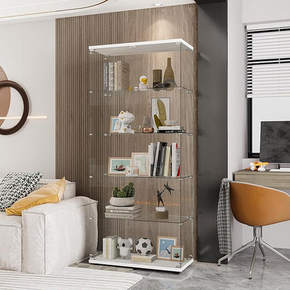 Yoluckea 5 Shelves Glass Display Cabinet - Image 4
