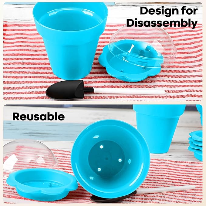 20 Pcs Nursery Pots with Humidity Dome, Cupcake Plant Nursery Pots with Bring A - Image 4