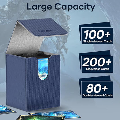 Mlikero 4 Pack Card Deck Box, Commander Deck Box Holds 400+ Single Sleeved Cards - Image 2