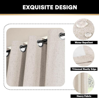 PrinceDeco Linen Blackout Curtains - Image 4