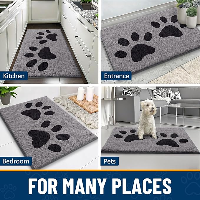 Smiry Dog Door Mat for Muddy Paws, Absorbs Moisture and Dirt, Low-Profile - Image 8