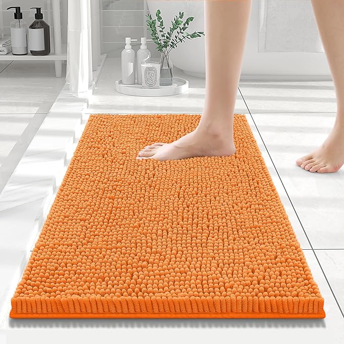 Smiry Luxury Chenille Bathroom Rugs 24x16, Extra Soft and Absorbent Shaggy Bath by Smiry