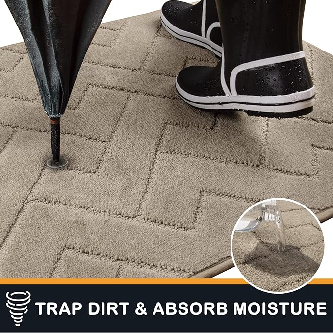 PURRUGS Dirt Trapping Door Mat 20" x 31.5", Non-Slip Machine Washable Entry Rug - Image 5