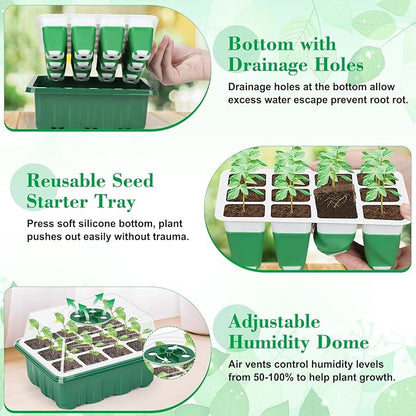 Reusable Silicone Seed Starter Tray, 60 Cells Seed Starter Kit - Image 4
