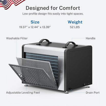 Yaufey 125 Pints Commercial Dehumidifier - Image 6